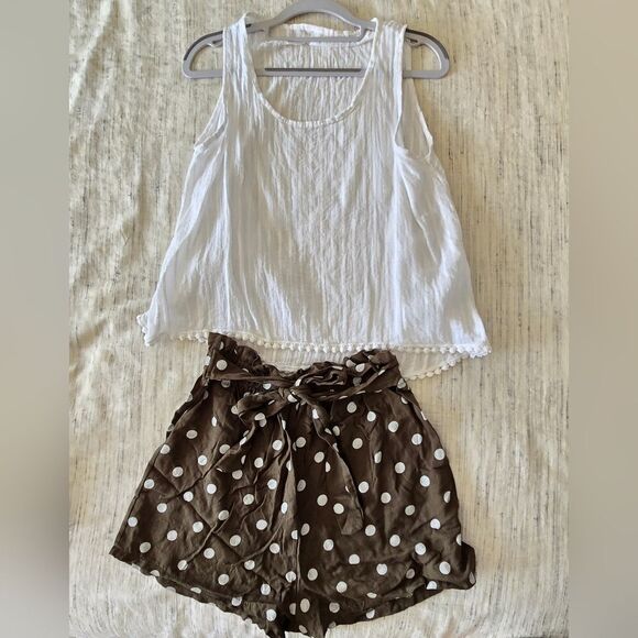 Italian Polka Dot Paperbag Shorts - Picture 1 of 5